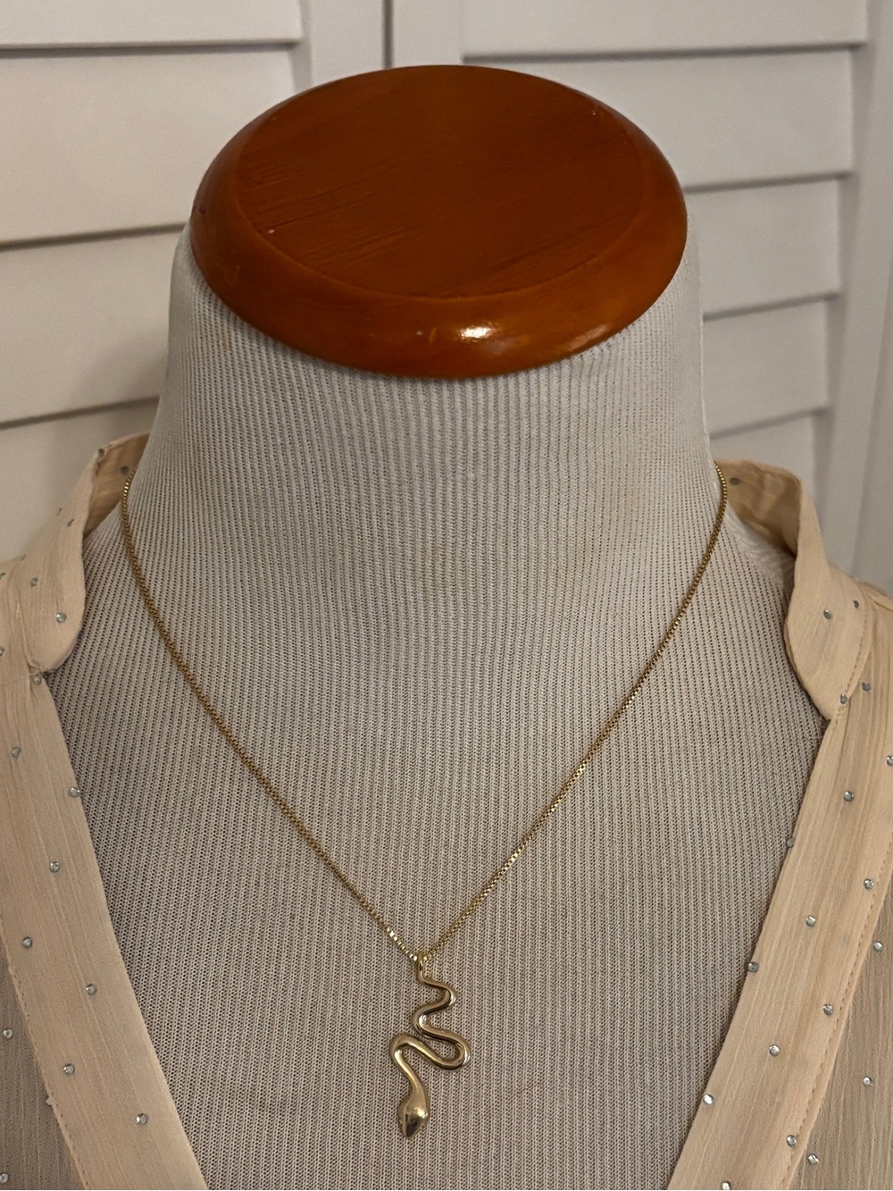 Gold Snake Pendant Necklace - Elegant Women’s Jewelry